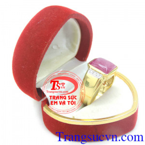 Sản phẩm nhẫn nam vàng tây 14k cao cấp gắn đá ruby thiên nhiên Sản phẩm theo mệnh
