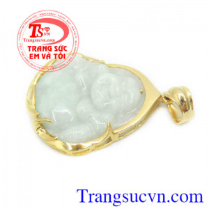 Mặt phật di lặc bọc vàng đẹp tinh tế,mặt dây chuyền đẹp, mặt di lặc bọc vàng 10k tinh tế, mặt ngọc cẩm thạch thiên nhiên chuẩn chất lượng.