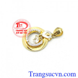 Mặt dây sang trọng và tinh tế cho phái đẹp. Mặt dây chuyền nữ vàng tây đá quý