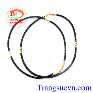 Ngôi sao may mắn dây da bọc vàng