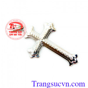 Mặt thánh giá vàng trắng đẹp 3D