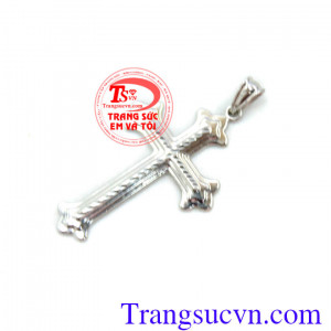 Mặt thánh giá vàng trắng đẹp 3D