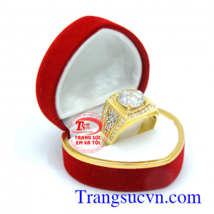 Nhẫn nam vàng kim sáng đẹp với thiết kế và chế tác đảm bảo chất lượng, nhẫn nam vàng tây kim cương nhân tạo, kim chủ to,giao nhẫn toàn quốc
