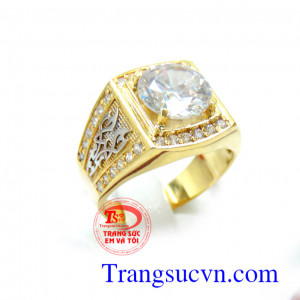 Nhẫn nam vàng kim sáng đẹp với thiết kế và chế tác đảm bảo chất lượng, nhẫn nam vàng tây kim cương nhân tạo, kim chủ to,giao nhẫn toàn quốc
