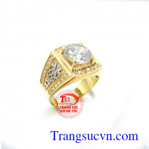 Nhẫn nam vàng kim sáng đẹp với thiết kế và chế tác đảm bảo chất lượng, nhẫn nam vàng tây kim cương nhân tạo, kim chủ to,giao nhẫn toàn quốc