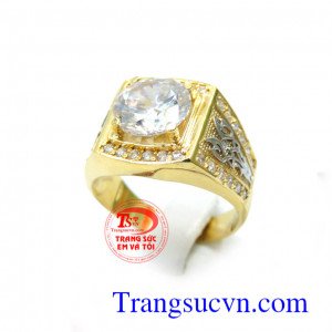 Nhẫn nam vàng kim sáng đẹp với thiết kế và chế tác đảm bảo chất lượng, nhẫn nam vàng tây kim cương nhân tạo, kim chủ to,giao nhẫn toàn quốc