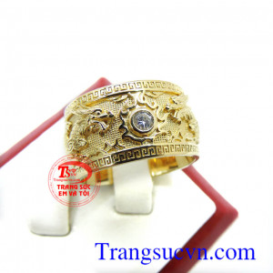 Nhẫn nam rồng chầu 3D