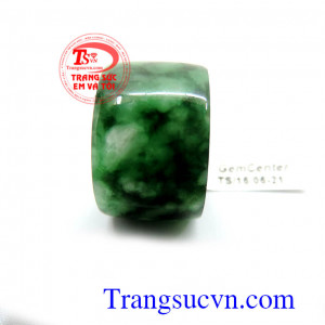 Nhẫn ngọc phỉ thúy tự nhiên kiểu chế tác hình vuông,nhẫn phỉ thúy dành cho nam món quà ý nghĩa mang tài lộc và may mắn