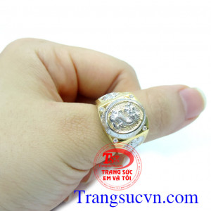 Nhẫn nam vàng rồng