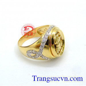 Nhẫn nam đá kết rồng