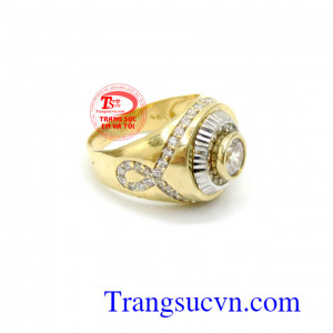 Nhẫn đá vàng tây cao