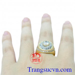 Nhẫn đá vàng tây cao