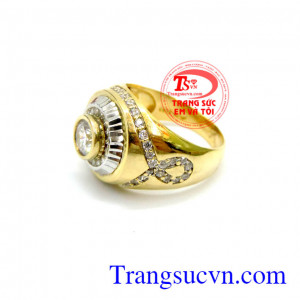 Nhẫn đá vàng tây cao