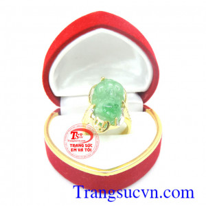 Nhẫn nữ tỳ hưu xanh ngọc