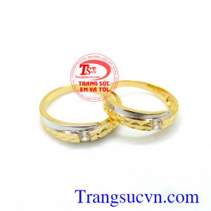 Nhẫn cưới vàng tây sang trọng
