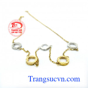 Lắc chân vàng 14k món quà ý nghĩa cho người được nhận với ngụ ý bên nhau không rời của chiếc lắc chân. Lắc chân vàng 14k.