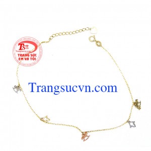  Lắc đeo chân cho người tuổi ngọ, đem lại may mắn tiền tài phú quý cho người đeo. Vẻ đẹp tinh tế, trang nhã, duyên dáng. Lác chân vàng nữ.