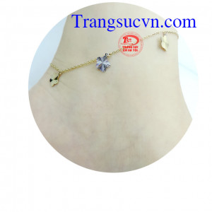 Được thiết kế tinh tế, cho các bạn nữ dịu dàng xuống phố, thướt tha với lắc chân vàng tây 14k.