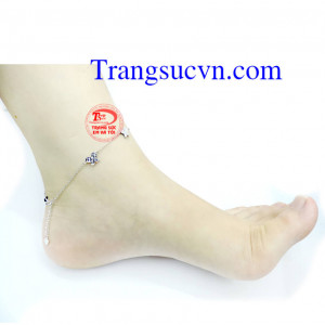 Lắc chân hình bướm vàng trắng. Thiết kế đơn giản từ vàng trắng hình bướm mềm mại, dịu dàng. Lắc chân vàng tây.