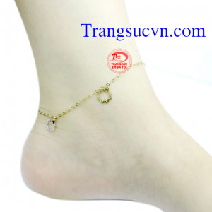 Lắc chân vàng tây hình ngôi sao lồng bông hoa. May mắn cho người đeo. lắc chân vàng tây giá rẻ, uy tín, tin dùng nhiều năm liền.