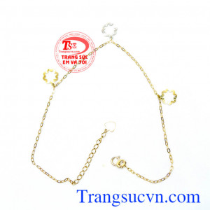Lắc chân vàng tây hình ngôi sao lồng bông hoa. May mắn cho người đeo. lắc chân vàng tây giá rẻ, uy tín, tin dùng nhiều năm liền.
