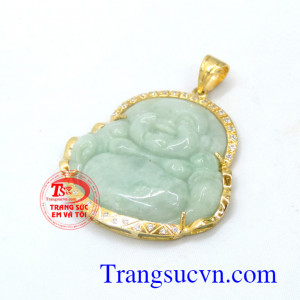 Mặt dây ngọc cẩm thạch bọc vàng bảo hành 12 tháng.