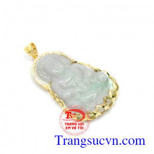 Quan âm ngọc cẩm thạch bọc vàng