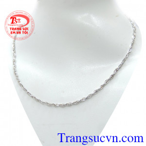 Dây chuyền vàng trắng 18k kiểu đẹp