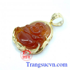 Mặt dây nam mã não bọc vàng tây 10k