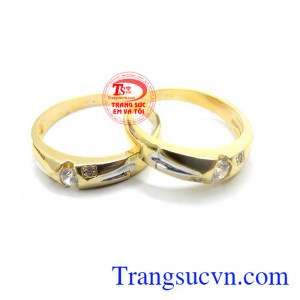 Nhẫn cưới vàng tây 10k kiểu đẹp