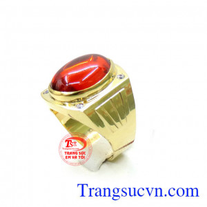 Nhẫn nam vàng tây 10k gắn đá quý