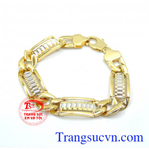 Lắc tay vàng tây dành cho nam với thiết kế truyền thống các mắt vàng gắn vào nhau tạo thành chiếc lắc tay vàng cho nam