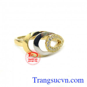 Nhẫn nữ vàng tây kiểu mới nữ tính