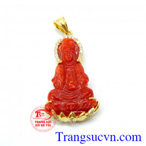 Phật quan âm ngọc cẩm thạch bọc vàng 14k đẹp giao hàng trên toàn quốc.