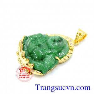 Mặt phật di lặc ngọc cẩm thạch bọc vàng tinh tế,mặt dây chuyền đẹp, mặt di lặc bọc vàng 14k tinh tế, mặt ngọc cẩm thạch thiên nhiên chuẩn chất lượng.
