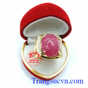 Nhẫn nam ruby to vàng 14k