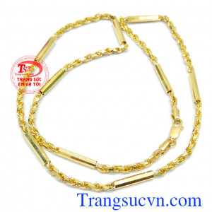 Dây chuyền vàng đốt phong cách