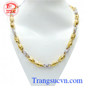 Dây nam hạt xoan 2 màu đẹp, dây nam vàng 10k, dây vàng nam thiết kế hoạt xoan độc đáo, mới lạ, dây nam vàng đẹp, giao hàng toàn quốc, bảo hành 6 tháng