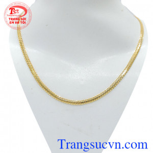 Dây vàng tình yêu kết nối, dây chuyền vàng 10k thiết kế mảnh dạng móc xích kép nối vào nhau như sợi dây kết nối bền chặt mối quan hệ lâu dà