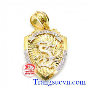 Mặt khiên rồng 3d phong cách phong cách mạnh mẽ, mặt vàng đẹp, thiết kế theo yêu cầu.