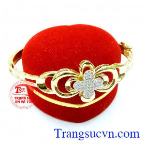 Vòng tay cánh hoa dịu dàng, vòng tay vàng tây 10k đẹp, thời trang.