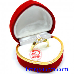 Nhẫn nữ vàng tây  Nhẫn nữ vàng tây,Nhẫn nữ vàng tây quý phái đẹp,