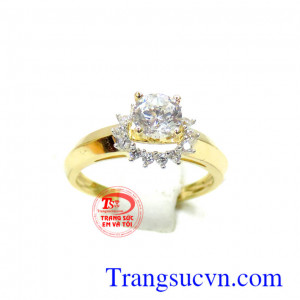 Nhẫn nữ vàng tây quý phái đẹp thích hợp làm quà tặng, đồ lưu niệm. 