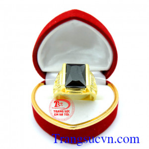 Nhẫn vàng nam đá đen