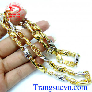 Vòng nam vàng phay sáng đẹp, dây chuyền nam vàng tây kiểu dáng phong phú, thiết kế sang trọng, sản phẩm kèm giấy kiểm định