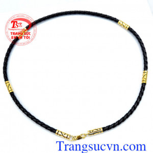 Dây da bọc vàng phong cách