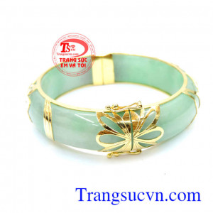 Dành cho bà cho mẹ. Vòng cẩm thạch dát vàng