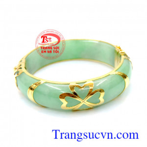 Vòng ngọc vàng tây sáng đeo hợp với trang phục áo dài,món quà cho các mẹ hay lên lễ,vòng ngọc bọc vàng tây đeo cho người đi đám, hộ, tiệc Quý phái