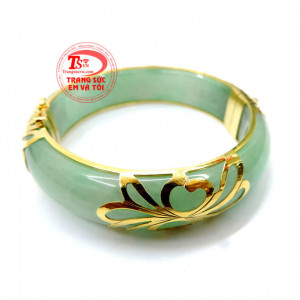 Vòng ngọc bản hẹ vàng hoa văn