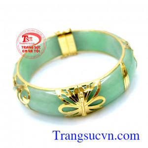 Vòng ngọc bản hẹ vàng hoa văn